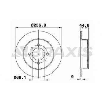 ARKA FREN AYNASI DUZ NISSAN ALMERA 95-00 SUNNY 90-96 (258X4) - BRAXIS AE0582