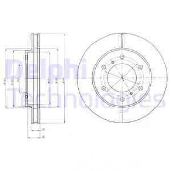 ON FREN DISK AYNASI HAVALI MITSUBISHI L200 2.5 D 4×4 06-12 PAJERO 10-13 3.2 (294X6) - DELPHI BG4257