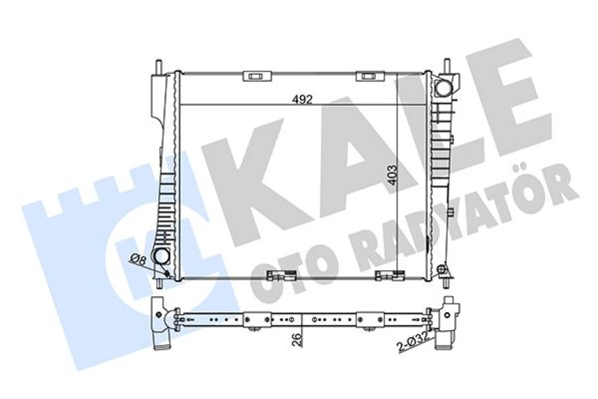 Renault Su Radyatörü - [brazıng] [492x403x26] - Kal 350990