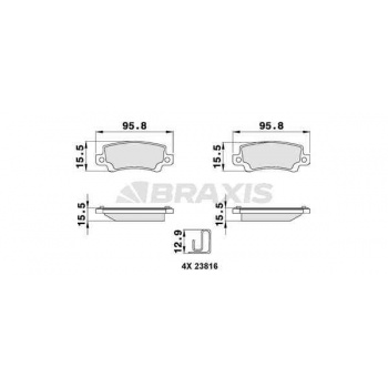 ARKA FREN BALATASI TOYOTA COROLLA 1.4 1.6 VVTI BENZINLI 2003-2007 - BRAXIS AB0136