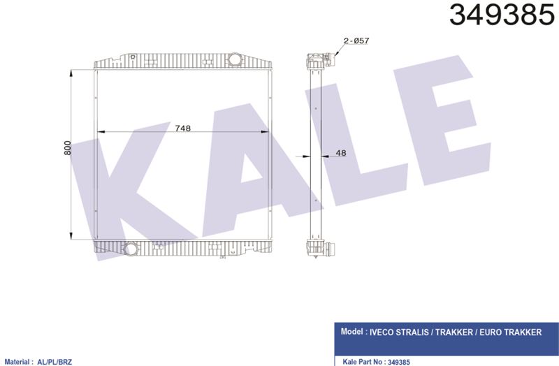 MOTOR SU RADYATORU IVECO STRALIS / TRAKKER / EUROTRAKKER (CERCEVESIZ) / (MT) - KALE 349385