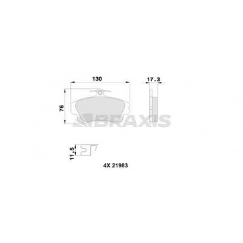 ON FREN BALATASI CARISMA 95>09 1.6 COLT 04> 1.5 / VOLVO S40 95> - BRAXIS AB0112