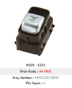 Unıversal Cam Anahtarı>w205 - W253 Bagaj Açma - Kahverengi - 8q54 - Mcar-An586b