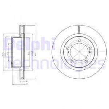 ON FREN DISK AYNASI TOYOTA LAND CRUISER 4.5D 4D 07-> - DELPHI BG9067