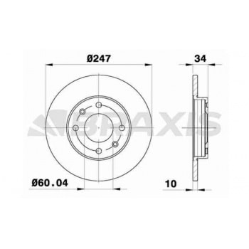ON FREN DISK AYNASI P106 P206 P306 P205 P405 P309 ZX C15 SAXO 1,4 1,6 94>96>96 HAVA SOGUTMASIZ - BRAXIS AE0006