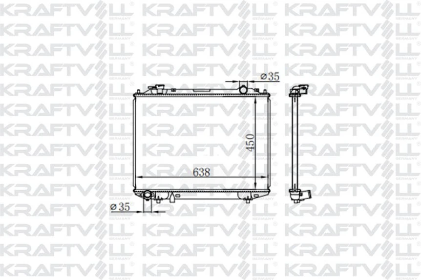 Mazda Ticarı Motor Su Radyatoru Mazda B2500 Bt50 06> Ford Ranger Manuel (450*638*26) Brazıng (mt) - Kraftvoll 08040038