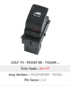 Unıversal Cam Anahtarı>tekli Golf7-Passat-Tiguan- - Mcar-An417