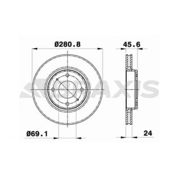 ON FREN AYNASI HAVALI CARISMA 00>06 VOLVO S40 00> 281×24 - BRAXIS AE0180