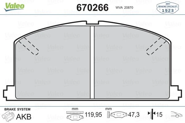 Toyota On Fren Balatası Toyota Corolla 1.3 1.6 Karburatorlu 1988-1997 Corona 1988-1991 (at171 191) - Valeo 670266