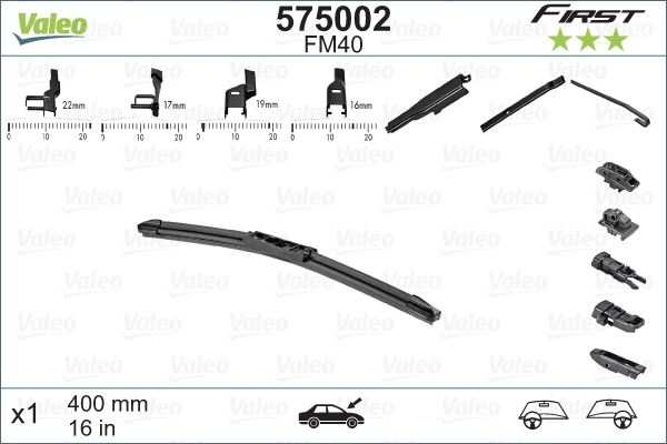 SILECEK SUPURGESI 400MM (ADET) / (FIRST) MULTICONNECTION VFB40 (MUZ TIPI APARATLI) / (4 APARATLI) 16 - VALEO 575002