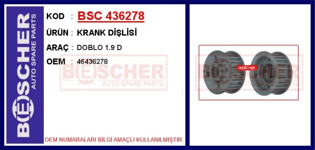 Fiat Krank Dislisi Doblo 1.9 D - Bsc 436278