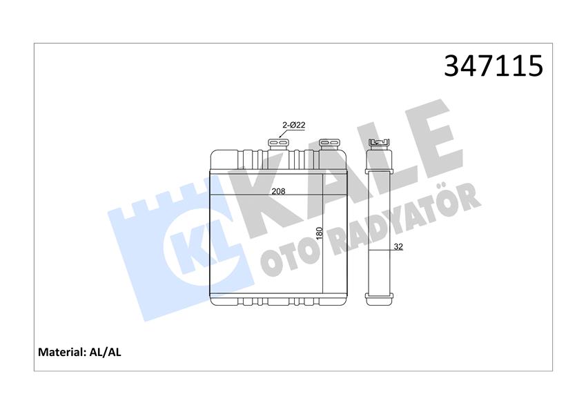KALORIFER RADYATORU (BEHR TIPI) ASTRA G ZAFIRA A - KALE 347115