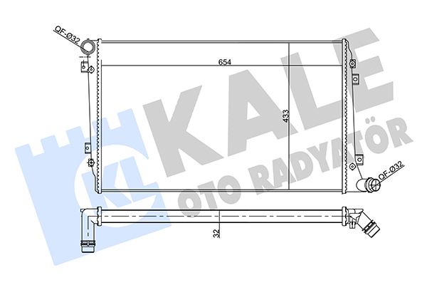 MOTOR SU RADYATORU (MEKANIK - 650X446X32) CADDY PASSAT GOLF JETTA OCTAVIA TOURAN SUPERB 1,9 / 2,0TDI - KALE 356930