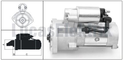 MARS MOTORU 12V 2,5 KW 9 DIS FORD MAVERICK NISSAN PINK UP TERRANO II URVAN COMMERCIAL MOTOR LIBE - LUCAS LES0082