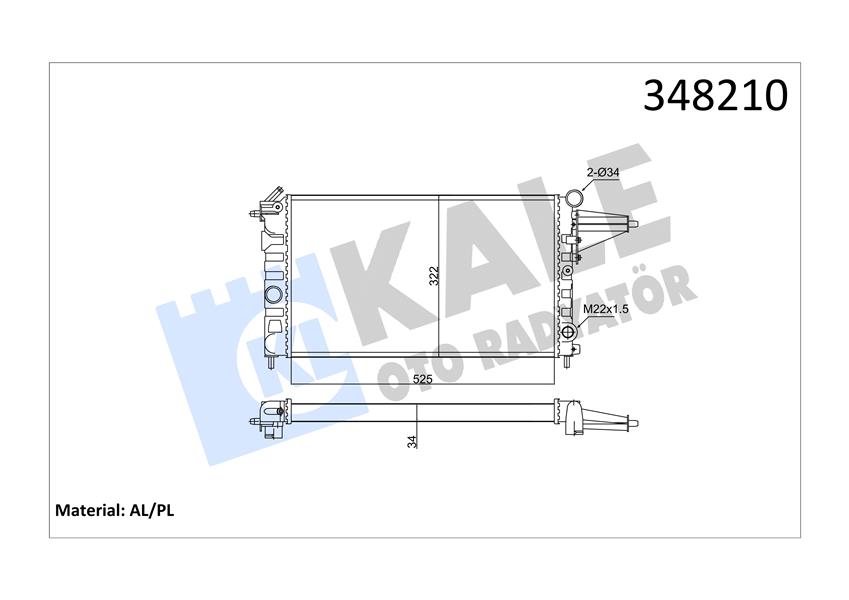 MOTOR SU RADYATOR 16SV C16NZ X16SZ VECTRA A MT (MEKANIK) - KALE 348210