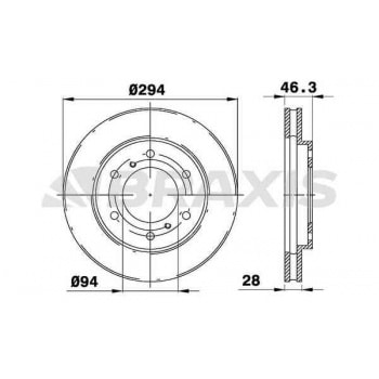 ON FREN DISK AYNASI HAVALI MITSUBISHI L200 2.5 D 4×4 06-12 PAJERO 10-13 3.2 (294X6) - BRAXIS AE0294
