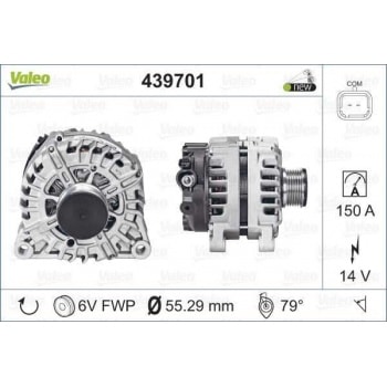 ALTERNATOR 12V 150A P308 P3008 PARTNER TEPE P207 P508 P5008 EXPERT III JUMPY III SCUDO III C3 III DS - VALEO 439701