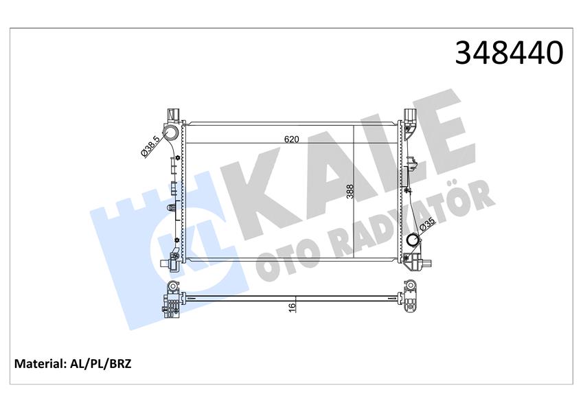 MOTOR SU RADYATORU EGEA 1,3 MJET / 1,4 BENZINLI (MT) 15> - KALE 348440