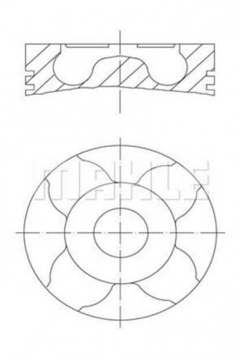 PISTON SEGMAN P107 P1007 P206 P307 BIPPER NEMO C1 C2 C3 DV4TD (1,4HDI 8V) FORD FIESTA 1,4TDCI (73,70 - MAHLE 0400322