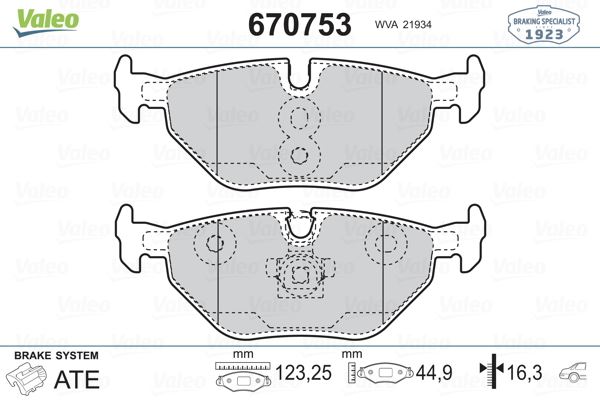 ARKA FREN BALATASI BMW E46 E85 - VALEO 670753