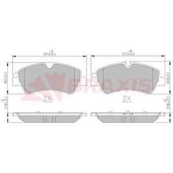 ARKA FREN BALATASI TRANSIT CUSTOM V362-V363 12> (ARKA TEK TEKER) - BRAXIS AA0600
