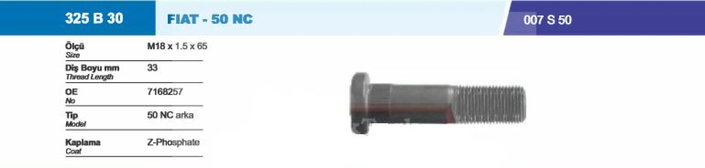 İveco Truck Bijon Ve Somunu Arka Pullu Fiat 50nc M18x1.5x27xsw27 - Besel 325b30-007s50