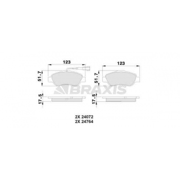 ON FREN BALATASI FIAT 500 500C DOBLO FIORINO PANDA 1.3 MJET 1.4 1.2 1.9 JTD 1.6 16V 01> FORD KA 1.3 - BRAXIS AB0022
