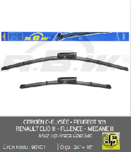 SİLGİ PALETİ-BANANA (X2) CLIO III -MEGANE III-FLUENCE 610/410 90357 TK. PEUGEOT 301 - RBW-90101