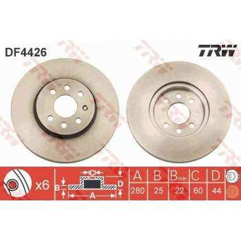 ON FREN DISKI ASTRA H 1.4 1.6 04> MERIVA 1.6 03> COMBO 1.3 CDTI - TRW DF4426