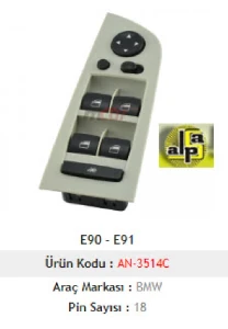 Unıversal Cam Anahtarı>e90 - E91  Sol Katlanır Gri Çerçeveli   >>61319217332 - Mcar-An3514c