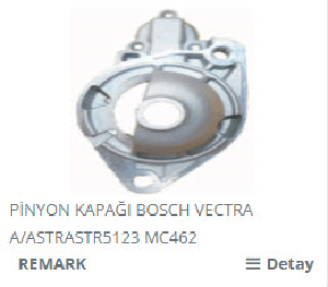 MARŞ ÖN KAPAK-BT VECTRA A / VECTRA B / ASTRA F (STR5123) - REMARK-MC462
