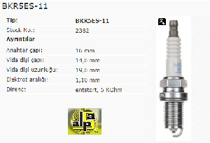 Unıversal Buji-Kalem Hyundaı Accent İso Q 2001 - Ngk-Bkr5es-11