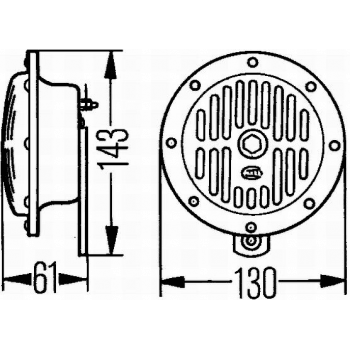 SUPERTONE SET KORNA 12V 310-380HZ SIYAH KAFES - HELLA 3CB004811-042