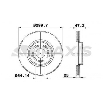ON FREN DISK AYNASI HAVALI HONDA ACCORD VIII 202 CDTI 204 03-08 (300X5) - BRAXIS AE0344
