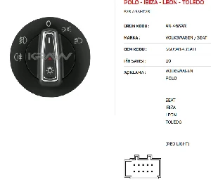 Unıversal Can Anahtarı>polo - İbiza - Leon - Toledo Far Anah. - Çift Sis - Mcar-An468ar