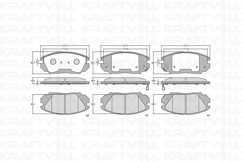 Opel Fren Balatası On İnsignia A 16" 09 > 17 - Kraftvoll 07010049