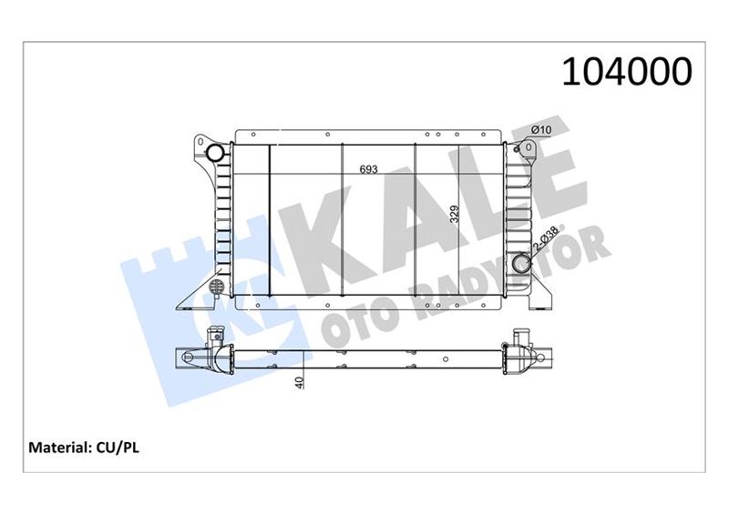 MOTOR RADYATORU (+AC) TRANSIT TURBO T12 T15 2,5D 97>01 MANUEL UZUN TIP (2 SIRA CU+PL) - KALE 0220252PA