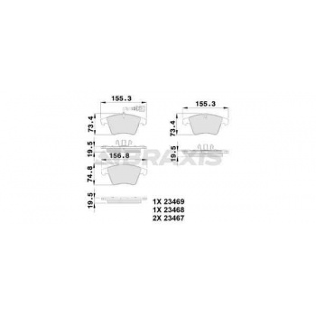 ON FREN BALATASI TRANSPORTER T5 T6 T7 16 JANT (FISLI) 03>19 - BRAXIS AB0099