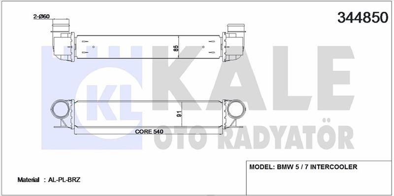 TURBO RADYATORU BMW E39 M47 M57 - KALE 344850