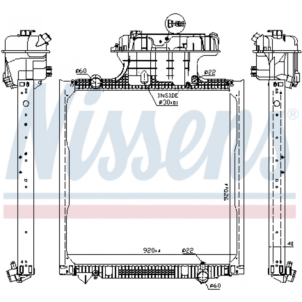 Man Truck Motor Su Radyatoru Man Tgx Tgs D2066 Tga 18.480 D2876 02> / (mt) Yuksek Kabın - Nissens 62873