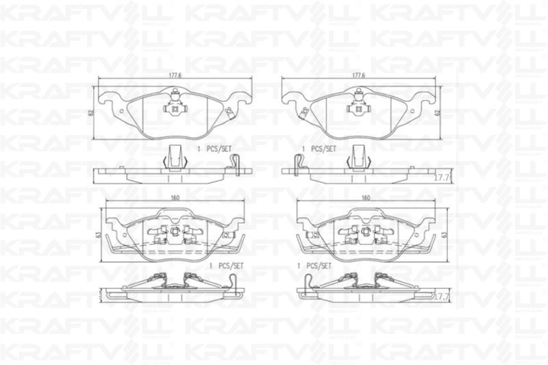 Opel On Fren Balatası Astra G Zafıra A 98>10 - Kraftvoll 07010013