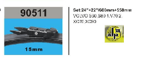 SİLGİ PALETİ-BANANA (X2) VOLVO: S60 (2004-2010)  600/550 TK. - RBW-90511