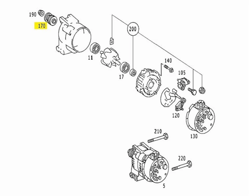 Mercedes Alternator Kasnagı A-Class W168 97>04 Vaneo 414 02>05 - Valeo 593604