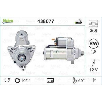 MARS MOTORU 12V 11 DIS 2.0KW TRANSPORTER T4 2,4 2,5TDI 91>04 - VALEO 438077