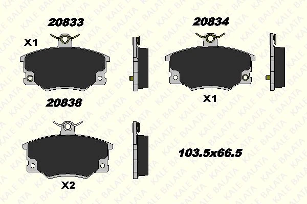 Tofas On Fren Balatası Tempra Tipo Uno Punto 1,4 / 1,6 / 1,8 / 2,0 - Kale B 20833 171 25 Ans