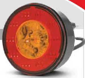 Arka  Üst Aydınlatma Lambası  , Sinyal + Al Kaplı Çerçeve ( Ø 98mm ) , 24 V , LEDli   OTOKAR/TEMSA - FARBA-13962E