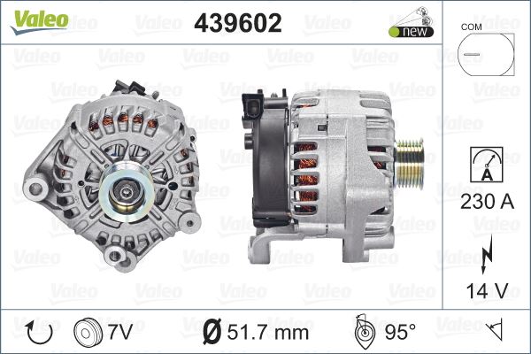 ALTERNATOR SARJ DINAMOSU 230 A 14 V BMW X5 E70 06>10 - VALEO 439602