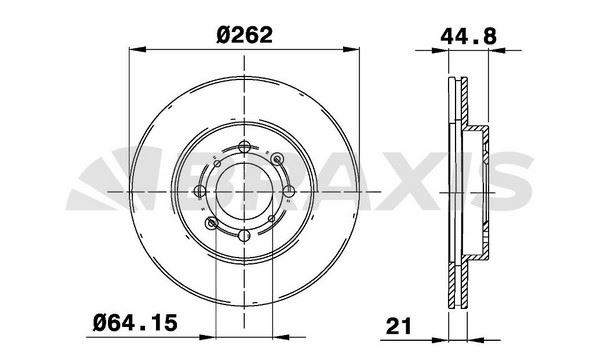 ON FREN DISKI (AYNASI) HAVALI HONDA CIVIC 2001 2006 JAZZ CITY 2008> (262X4) - BRAXIS AE0179