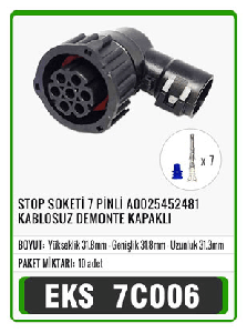 SOKET>STOP 7 PİNLİ A0025452481 KABLOSUZ DEMONTE KAPAKLI S7005 - EKS-7C006