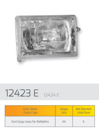 FAR SAG REFLEKTORLU - FORD CARGO / IVECO - FARBA 12424D